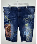 Grindhouse Denim Graffiti Peace Empire Denim Shorts Size 42 - $54.32 CAD