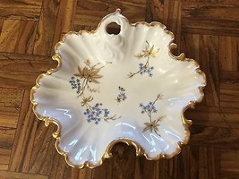 Vintage Rosedale China Blue Gold White Floral Bon-Bon Candy Nut Dish Plate 8&quot; - £15.17 GBP