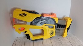 Nerf N-Strike Firefly Rev-8 Gun Blaster Shooter Yellow Black Gray Tested Works - £13.35 GBP