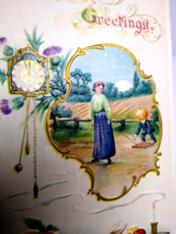 Halloween Postcard Gottschalk Winsch Back 2516 Goblin Man Lady Clock Fruits 1912 - £50.91 GBP