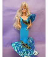 Barbie Doll Shimmering Aqua Blue Dress Blonde Hair 11 1/2&quot;  - $9.25