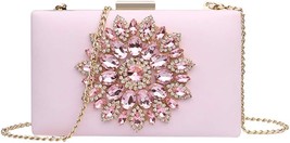 Diamond Evening Crossbody Handbag &#39;&#39;baby pink&#39;&#39; - £36.37 GBP