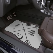 Celestial Wanderer Car Floor Mats - Black and White Mystic Symbols - All-Weather - $36.05+