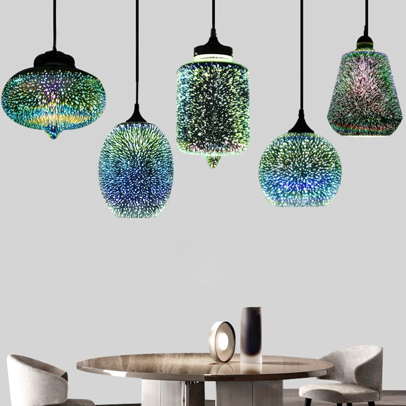 Indoor Lighting 3D Glass Pendant Lights for Party Garden Living Room Dec... - $108.74+