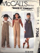McCALL&#39;S PATTERN 7706 DATED 1981 SIZE 10 GIRL&#39;S JUMPER &amp; JUMPSUIT UNCUT - £2.35 GBP