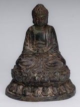 Buddha Statue - Antik Chinesisch Stil Bronze Meditation 13cm/12.7cm - $307.51