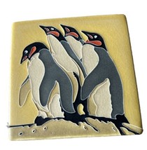 Motawi Arts &amp; Crafts Tile Paine&#39;s Penguins 6&quot; x 6&quot; Rare HTF Gorgeous Colors - £118.67 GBP