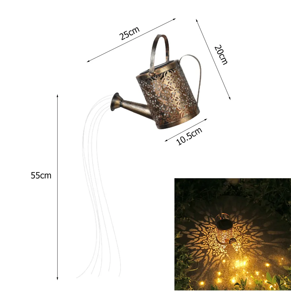Watering Can Light Sprinkles Fairy Light Wrought   Out Lamp Solar LED Outdoor Ga - £125.17 GBP