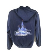 Walt Disney World Where Dreams Come True Full Zip Hoodie Size L Navy Blue - £23.18 GBP