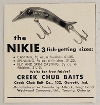 1957 Print Ad Nikie Fishing Lures Creek Chub Baits Garrett,Indiana - £7.28 GBP