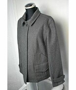 J Crew Grey Wool Blend Coat - Button-Front Hidden Placket Hip-Length Wom... - $1,626.92 MXN