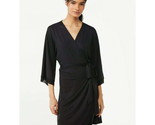 Joyspun Women’s Sleepwear Mesh Trim Knit Robe, Size L-XL Color Black - £11.64 GBP