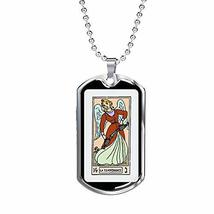 Express Your Love Gifts Tarot Card Necklace The Temperance Engraved Stainless St - £47.44 GBP