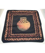 Vintage African Pottery Ethnic Pillow Cover Square 16.5 Inch Painted Fabric - £19.64 GBP
