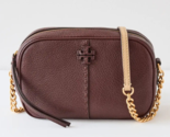 Tory Burch McGraw Textured Leather Camera Bag Crossbody ~NWT~ Wine - $245.52