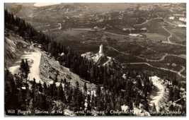 RPPC Sanborn Postcard S-926 Will Rodgers Shrine of the Sun in Cheyenne, Colorado - £26.86 GBP