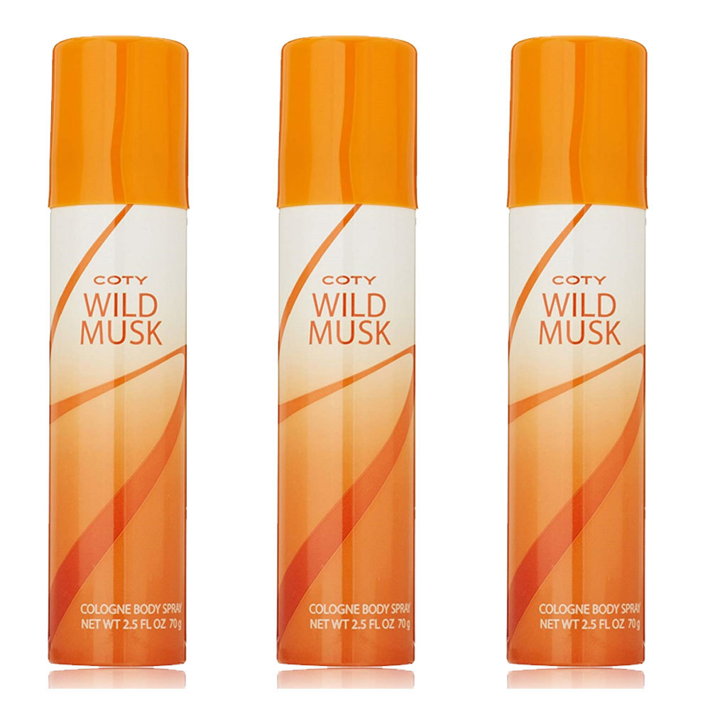 Pack of (3) New Wild Musk Cologone Body Spray by Coty Wild Musk, 2.5 Fluid Ounce - $30.99