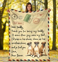 Boxer Dog Daddy Blanket Gift For Dog Lover Fleece Sherpa Funny Letter Blanket - £46.52 GBP+