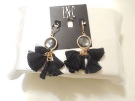 INC Gold-Tone 3-1/2&quot; Grey Stone &amp; Tassel Drop Lever Back Earrings A593 $29 - $13.43