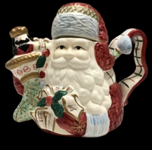 Christmas St Nicholas Old World Santa Claus Teapot Tea Pot Ceramic Never... - $48.59