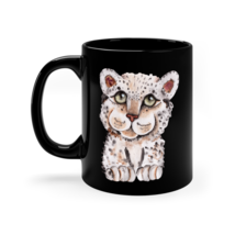 Snow Leopard 11oz Black Mug - $19.99