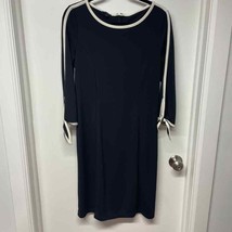 Talbots Black White Stretch Jersey Cocktail Dress Womens Size Medium 3/4... - $27.72