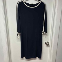 Talbots Black White Stretch Jersey Cocktail Dress Womens Size Medium 3/4... - £22.15 GBP