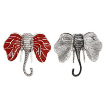 Brooch DST Elephant Head Clear Stone Pin for Women - $722.16 MXN