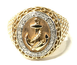 Diamond Men&#39;s Cluster ring 18kt Yellow Gold 286905 - £718.62 GBP