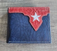 Twisted X Bi Fold Wallet Distressed Blue Red Leather Embroidered Star XWW-85B - £28.13 GBP