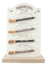 Halloween Novelty Witchcraft Witch Broomsticks Funny Signs Ornaments Pack Of 4 - £15.17 GBP
