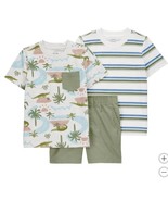 Carter&#39;s Girls Boys Tops Shorts Green Multicolor 3-Piece Alligators Play... - $746.18 MXN
