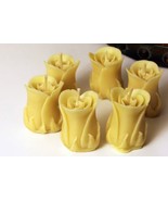 Handmade 100% Pure Beeswax Rose Shape Candles 100% Cotton Wick US made - £7.55 GBP+