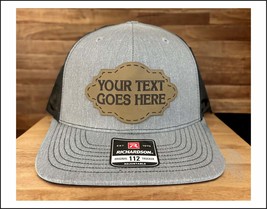 CBRD Design Cusom Text Leather Badge Richardson 112 Hat - $26.72