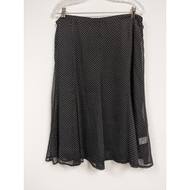 Sag Harbor Womens Skirt Size L Black Polka Dot Modest Lined - £11.68 GBP