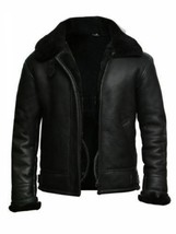 Aviator Flying Pilot Men&#39;s B3 Raf Black Leather Jacket  - £143.08 GBP