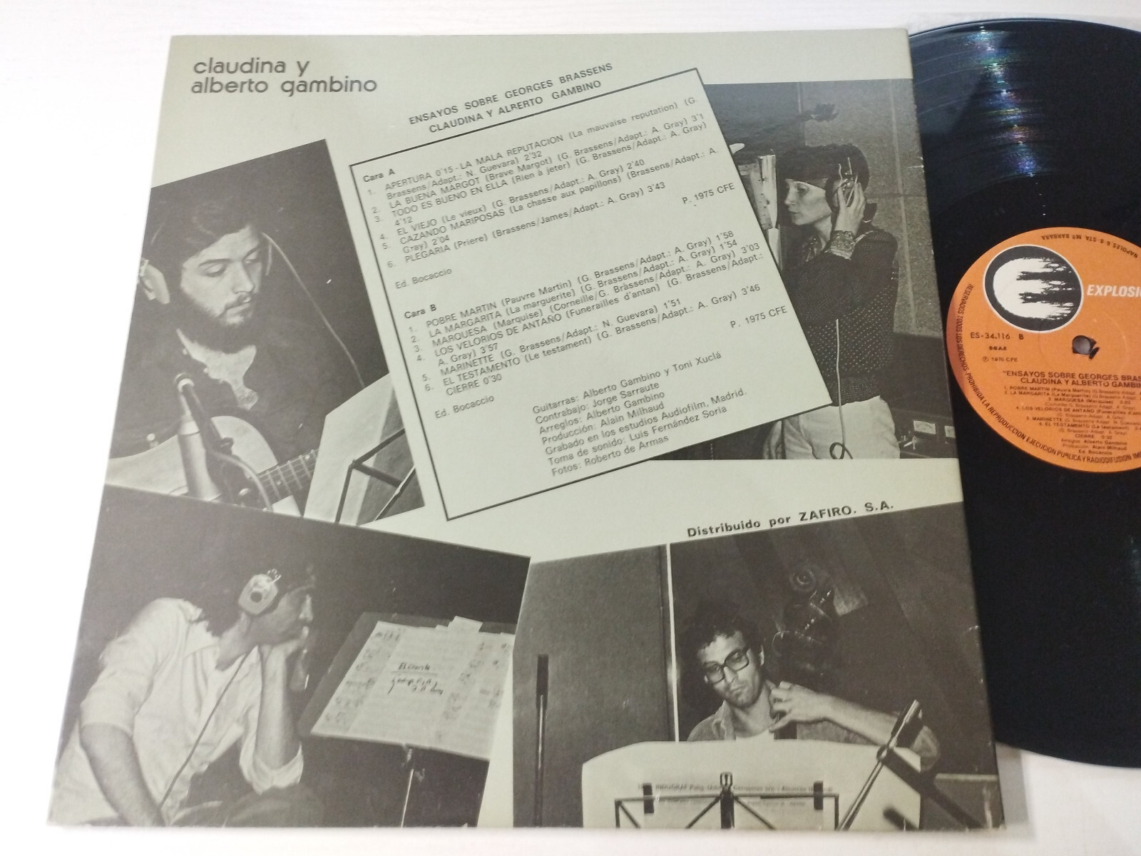 Claudina Y Alberto Gambino Ensayos sobre Georges Brassens LP vinyl 12 " VG/VG Item image 3