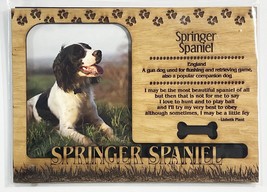 Springer Spaniel Dog Profile Laser Engraved Wood Picture Frame Magnet - £10.45 GBP