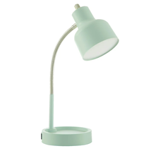 LED Desk Lamp with Catch-All Base &amp; AC Outlet, Matte Mint Green - $19.30