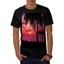 Romantic Sunset Shirt Beach Palm Tree Men T-shirt - £10.22 GBP