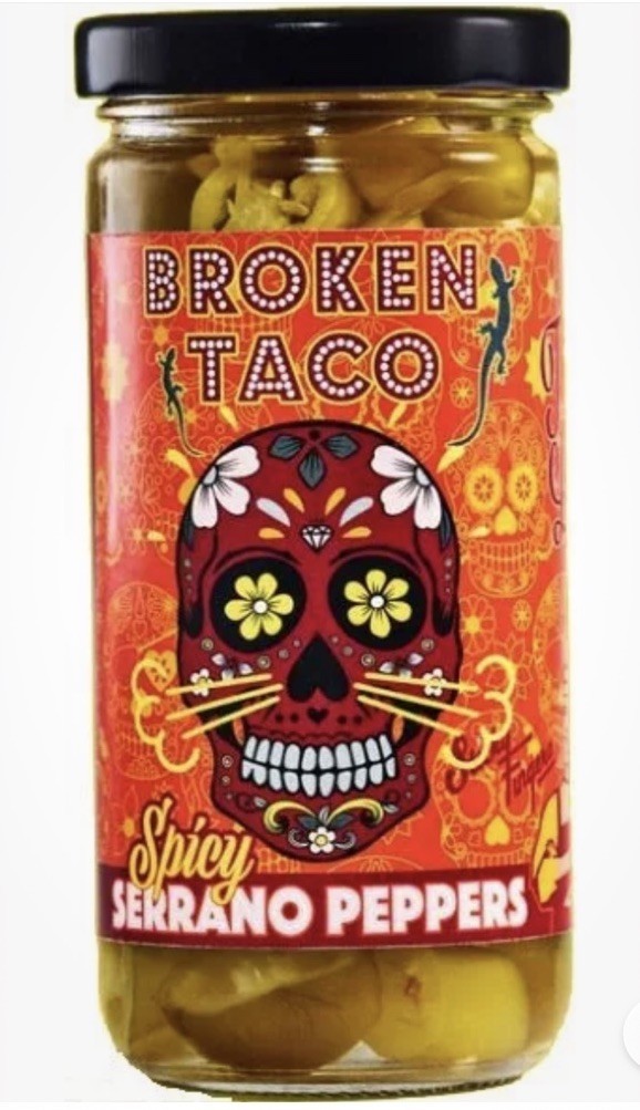 Broken Taco Spicy Serrano Peppers - Vegan - 8 oz-Amazing Flavor-NEW-SHIP... - $7.80