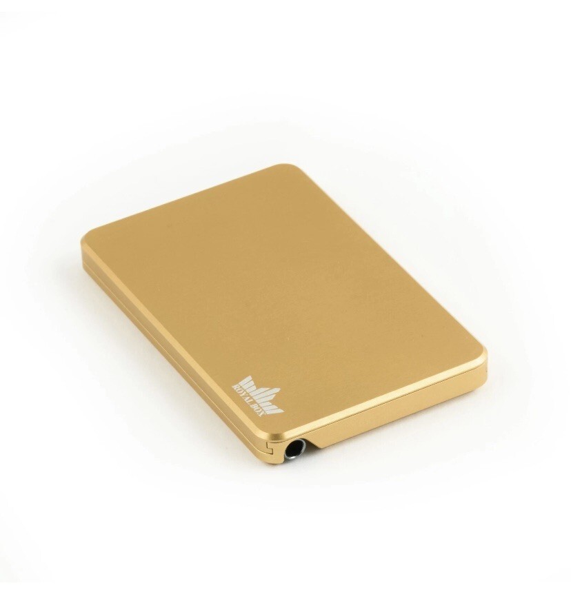 Royal Box Golf Edition Gold 8 Slot Luxury Snuff Box Built in 3” Metal Straw New Item image 2