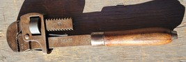 Vintage Stillson Plumbers Pipe Wrench #14 Wood Handle Walworth Mfg. Boston MA   - £18.73 GBP
