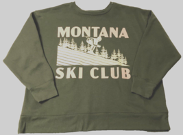 $12 Montana Ski Club Time &amp; Tru Girl Green Snow Skiing Sweatshirt L 12-14 - £7.68 GBP