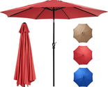 Outdoor Patio Umbrella 9&#39;, Outdoor Table Umbrella with 8 Sturdy Ribs, Ma... - $48.62