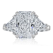 Igi 3.21 CT Labo Grown Radiant Brillant Coupe Bague Diamant 14k Or 4.53 Carats - £2,515.72 GBP