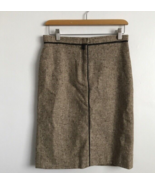 Chiaken Wool Skirt 2 Brown Pencil Mid Rise Flat Front Knee Length Office... - £21.11 GBP