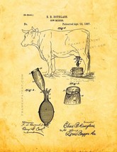 Cow Milker Patent Print - Golden Look - £6.35 GBP+