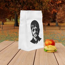 Edgy Black and White Ringo Starr Lunch Bag- Custom Reusable and Insulated - £30.62 GBP