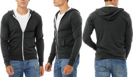 American Apparel Triblend Full Zip Lightweight Hoodie Soft Blended Hooded XS-2XL - £16.77 GBP+